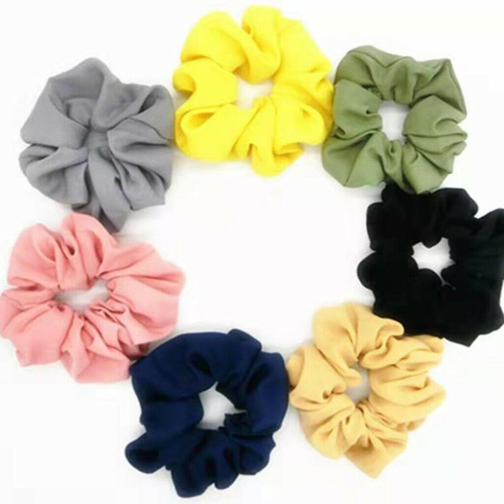 20pack Women Floral Hair Scrunchies Mixed Color Rubber Hair Band Hair Ties