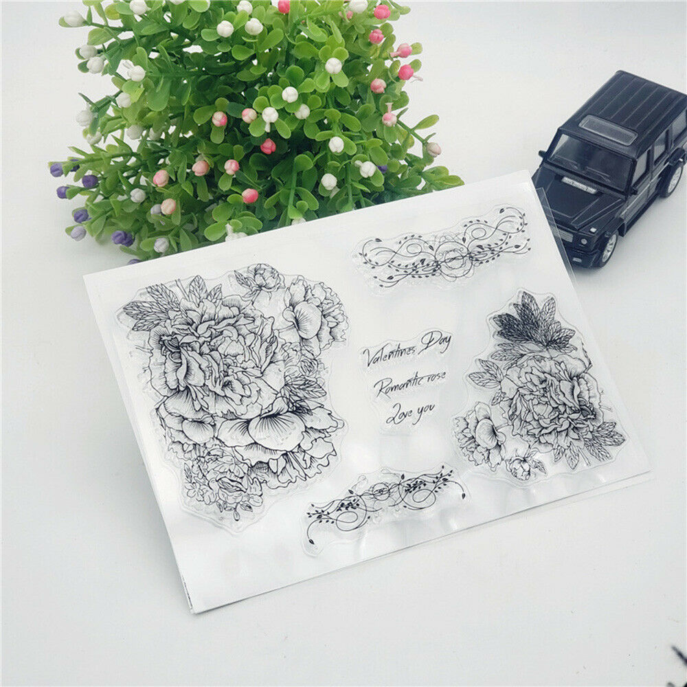 Clear Stamp Flower Silicone Polymer Clay Texture Seal Embossing Pottery Tool DIY