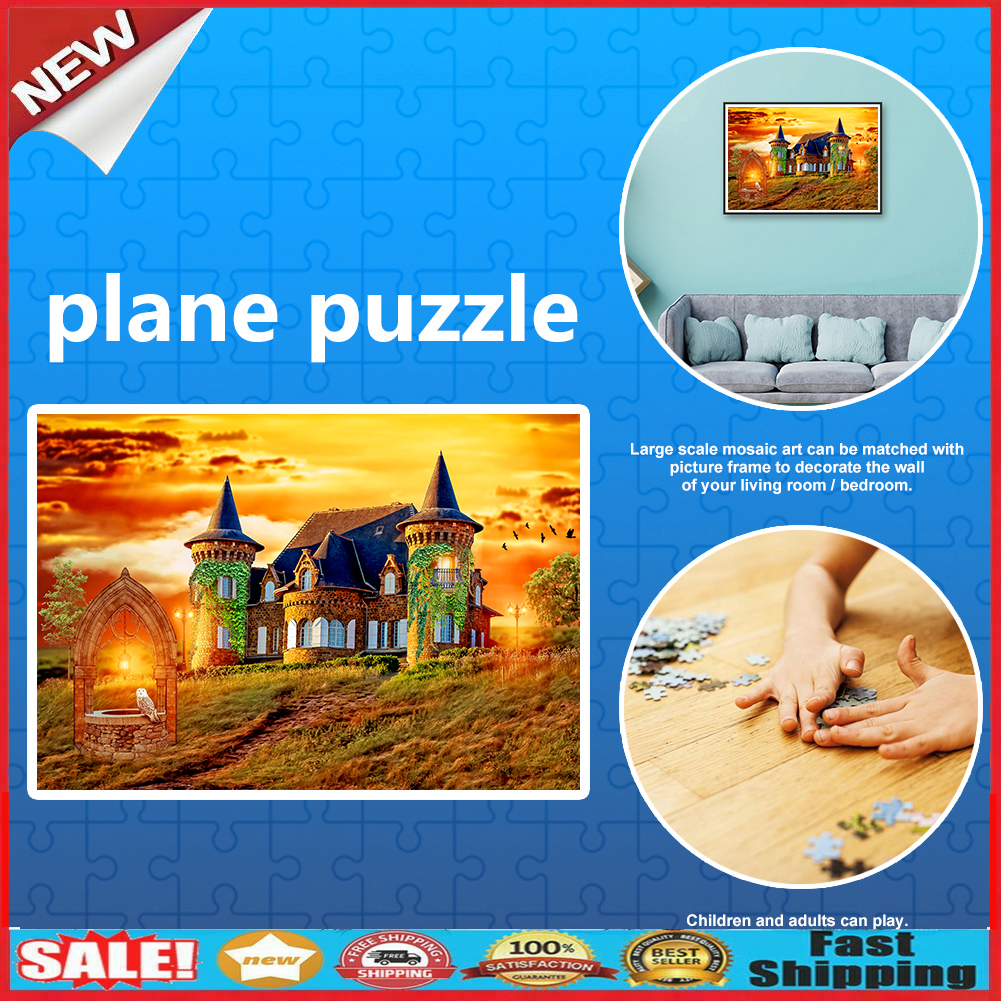 1000pcs DIY Castle Scenery Paper Puzzles for Parent-child Interactive Game @