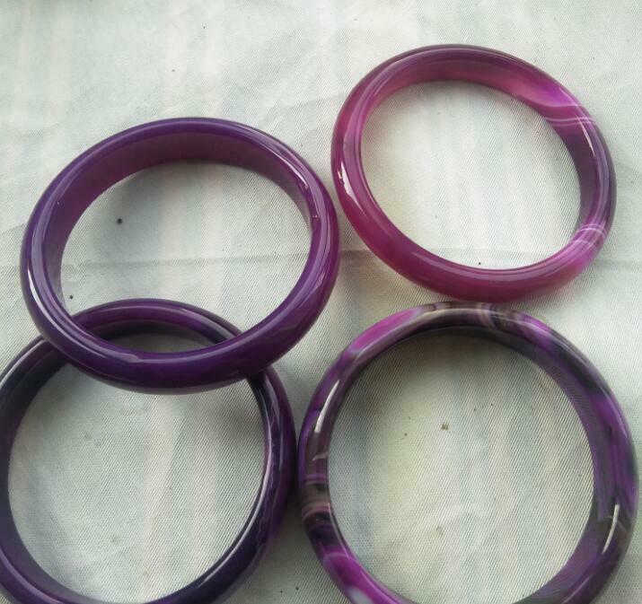 67-68mm Chinese & Natural Pink Lavender agate Jade/ Gems Bracelet Bangle-Pink