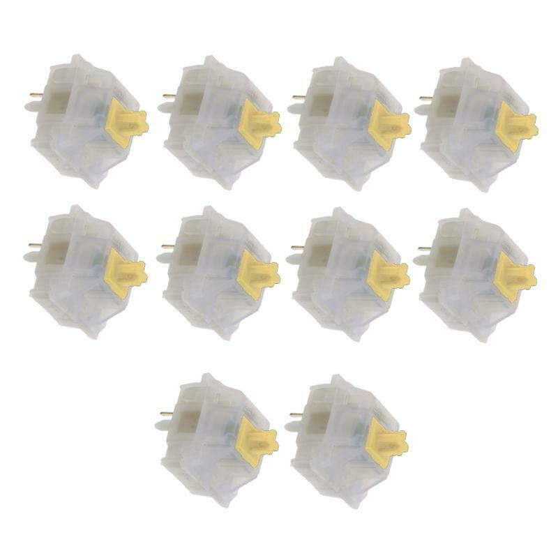 10pc Gateron Switches 5Pin Milky Yellow Switch for Mechanical Keyboard GK61 GK64