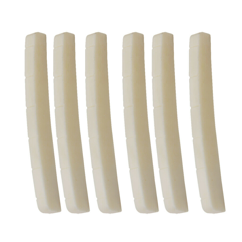 6x Beige Buffalo Bone Slotted Nuts for    Guitar