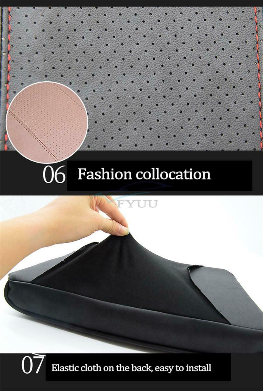 1× Moisture-proof PU Leather & Memory Foam Car Armrest Cushion Pad For 99% Cars