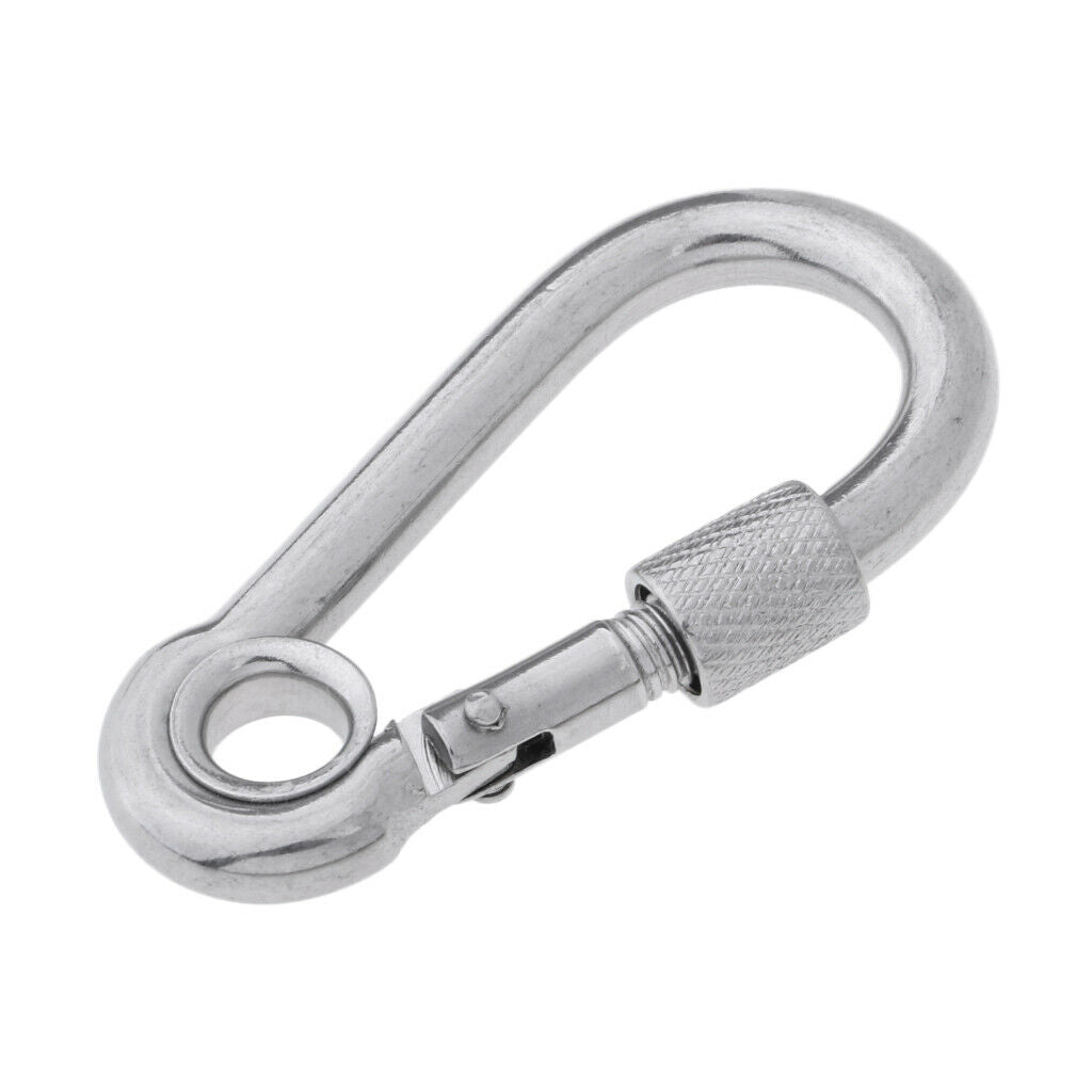 2X Stainless Steel Safety Carabiner Spring Screwgate for Camping Hammock 6x60mm