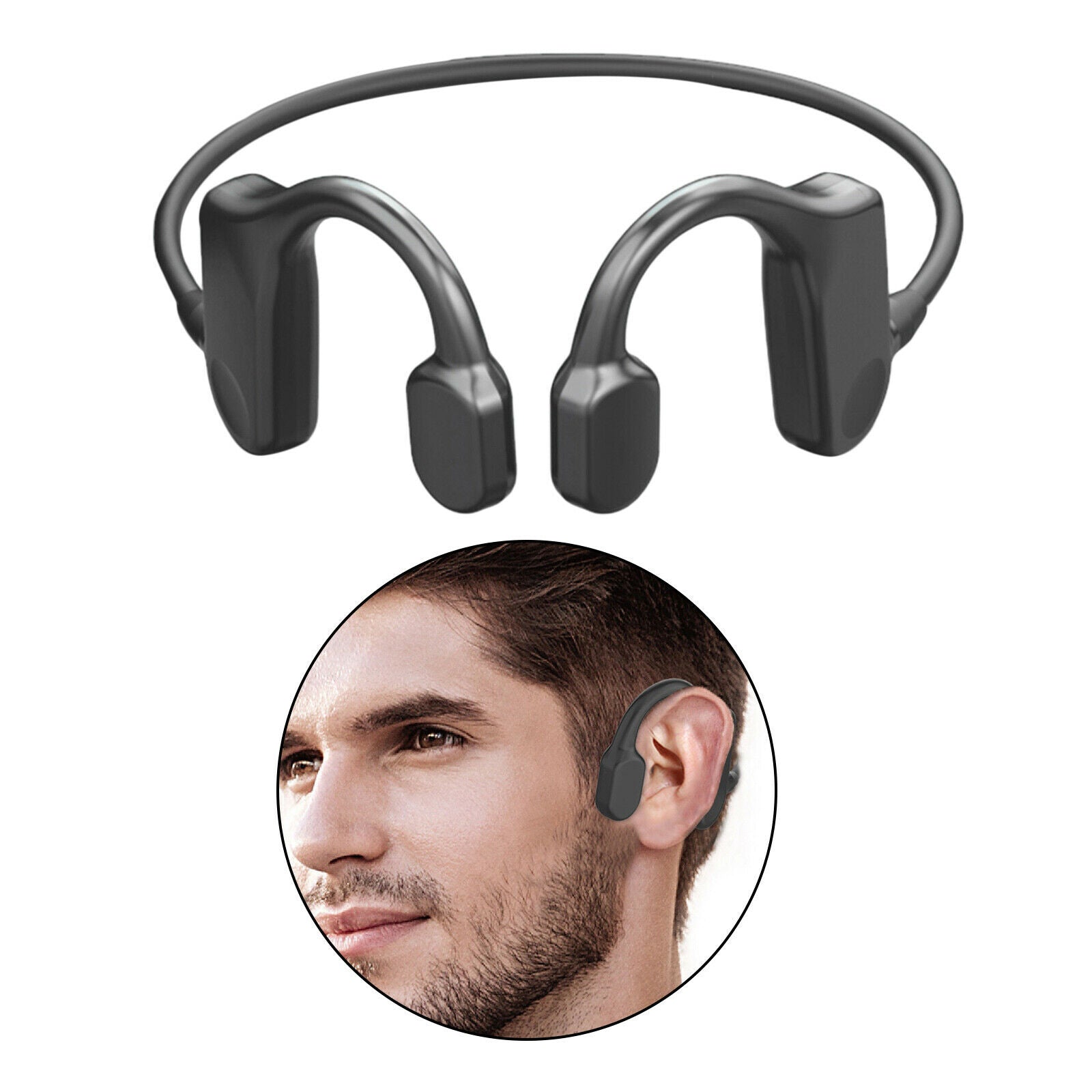 Open Ear Bluetooth Headset with Bone Conduction Running Earphones Waterproof