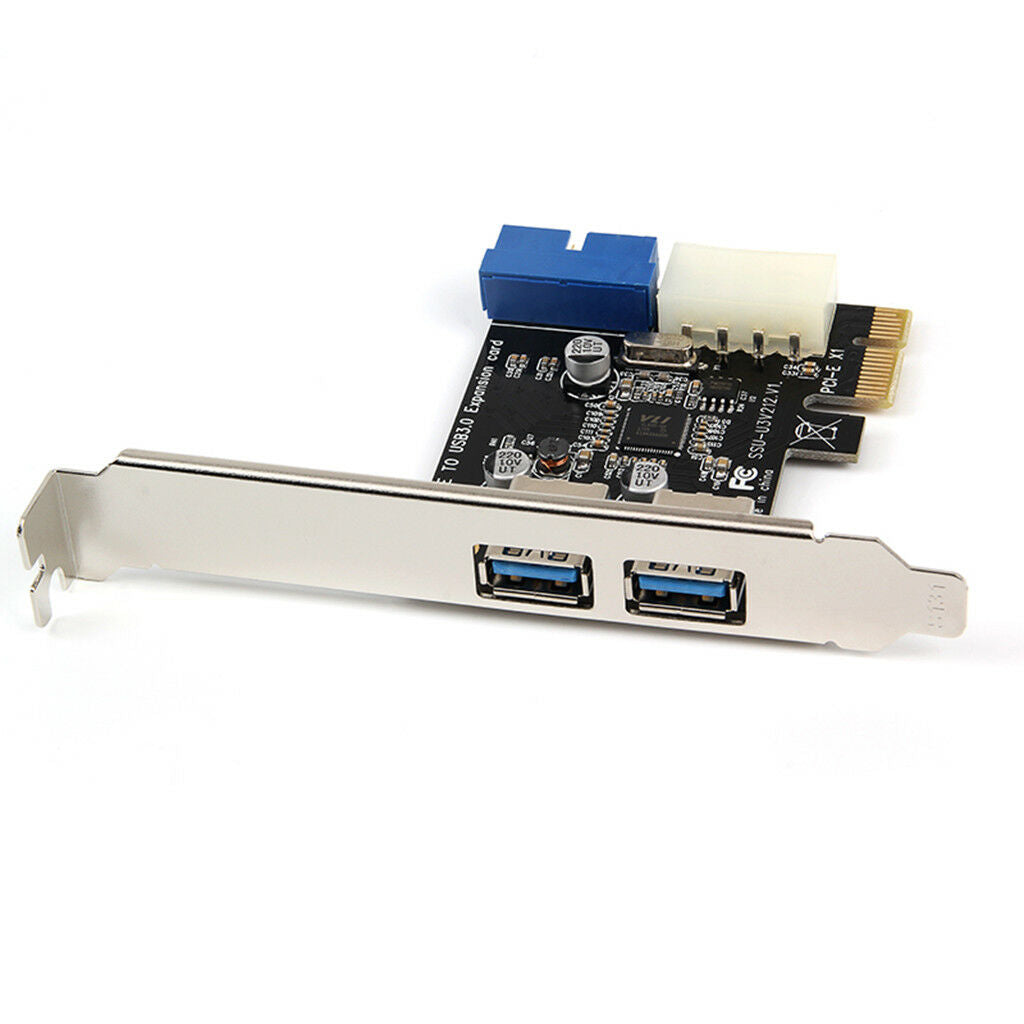 Dual Ports PCI-E to USB 3.0 HUB PCI 19pin Express Expansion Header Card Adapter