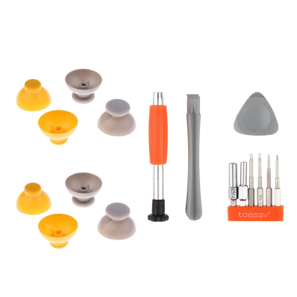 8Pcs Analog Stick Joystick Caps + Screwdrivers for   GameCube GBC