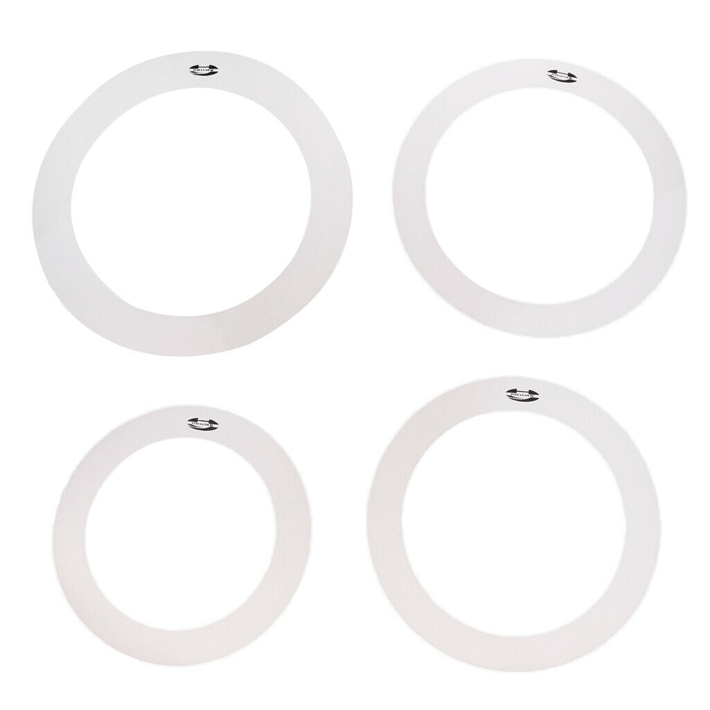 Pack of 4 Drum Dampening Tone Control Rings Percussion 10'' 12'' 14'' 16''