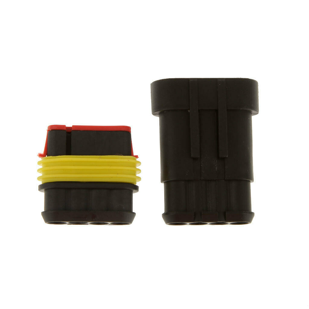 2x 5 Sets 4 Pin/Way Waterproof Wiring Cable Connector Plug for Car Motorcycle