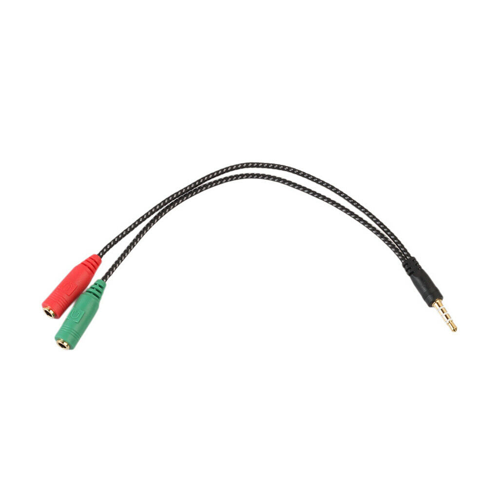 2x 3.5mm Audio AUX Mic Splitter Headphone Adapter 1 Male Jack to 2 Female