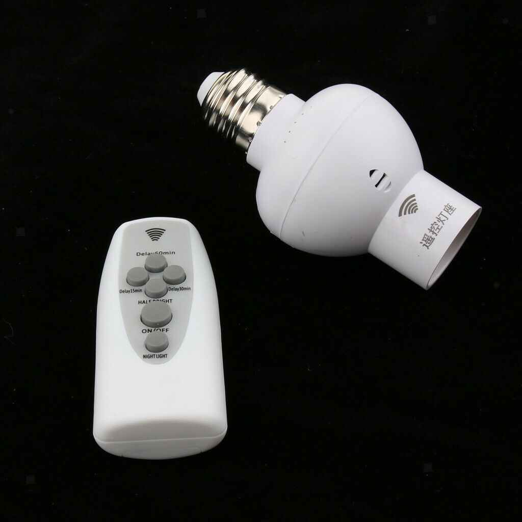 Plastic Ligth Bulb Socket Converter Wireless Lamp Holder Fitting 85-265V