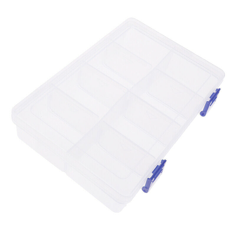 8 Compartment Plastic Storage Box Jewellery Earring Beads Case ContainerJ SJ