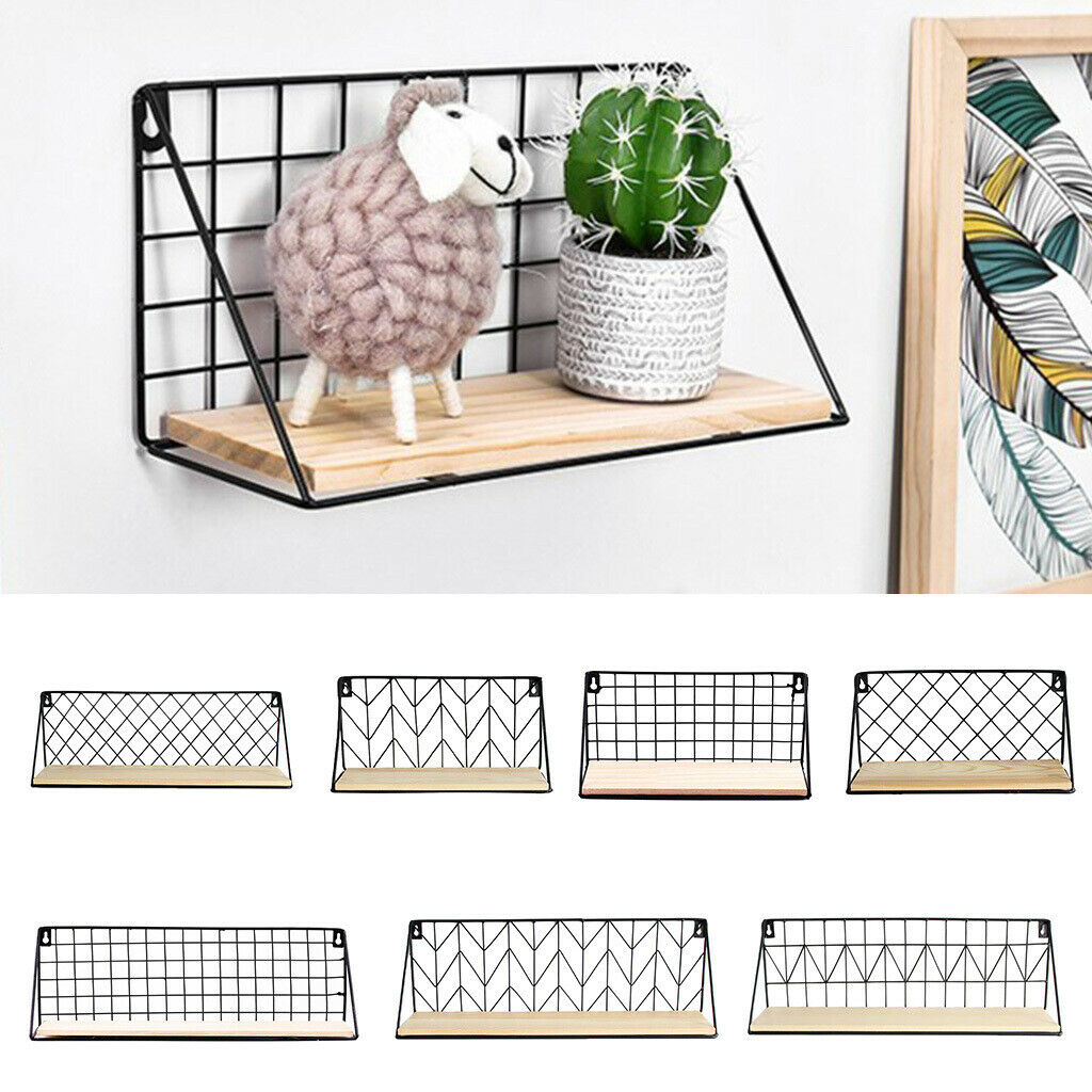 Metal Wall Mounted Storage Rack Shelf Organizer Bathroom Home Cafe Ornaments