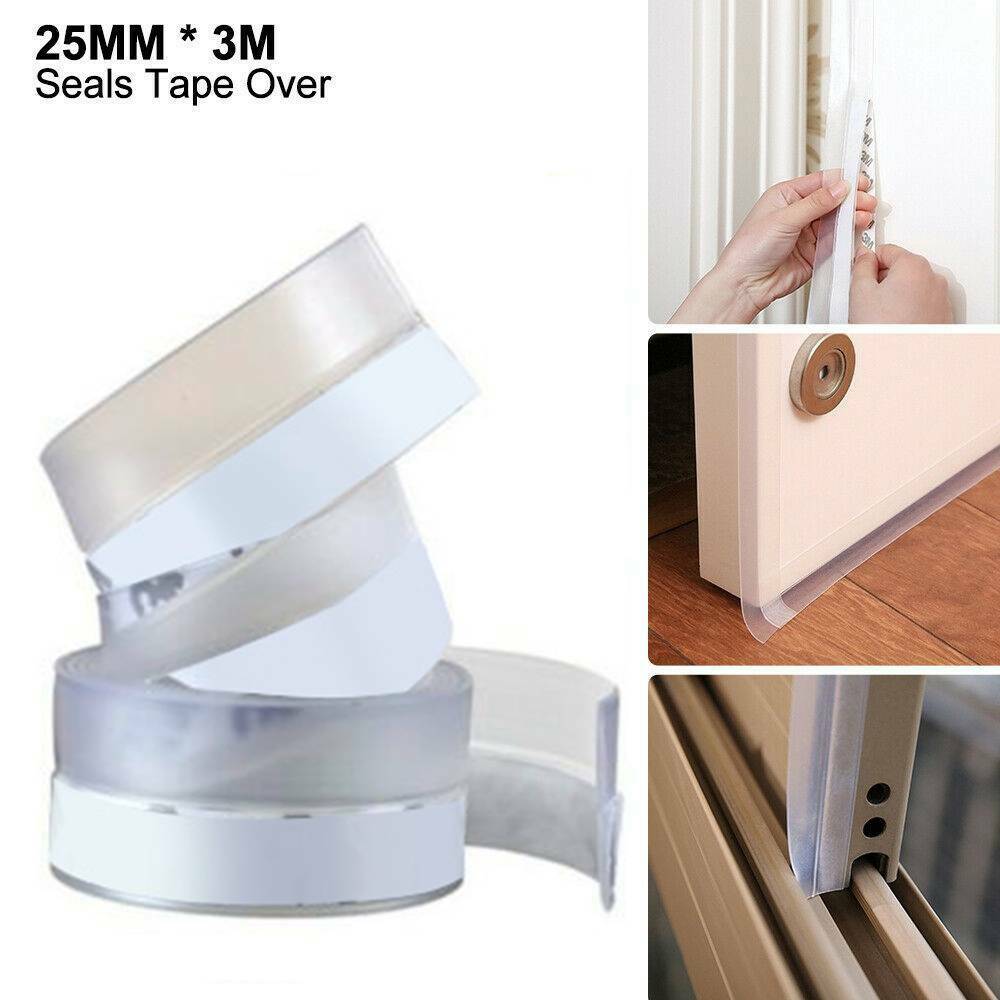 Under Door Draft Stopper Weather Stripping Blocker Window Seal Strip 4M/Roll