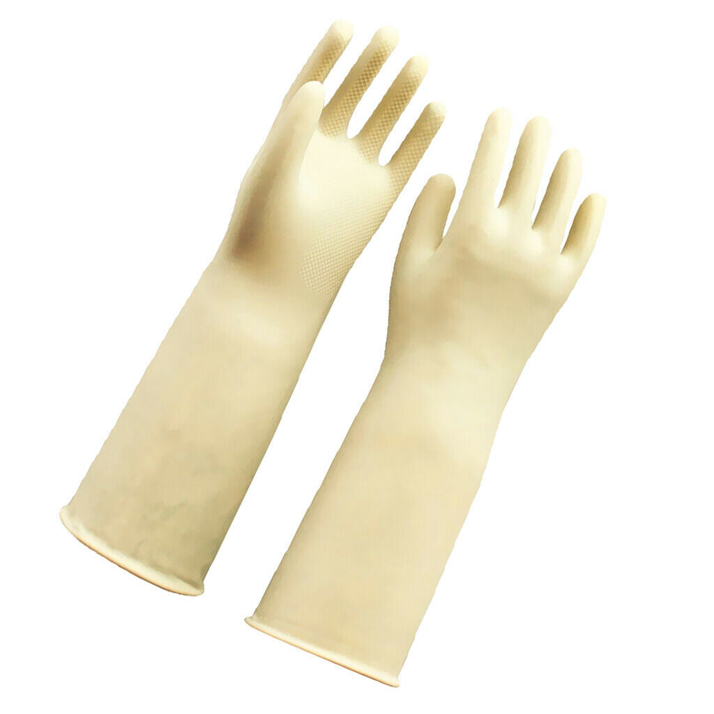 Long Industrial Rubber Latex Gloves Work Safety Gardening Gloves White 60cm