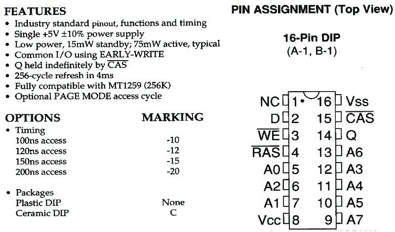 [3pcs] MT4264-12 64KBit DRAM 120ns DIP16