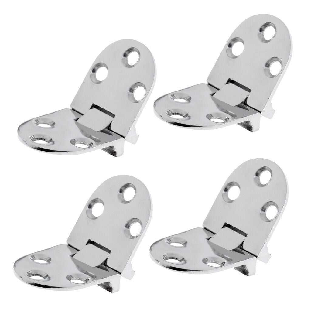 4pcs Stainless Steel Flush Strap Hinge Deck Cabin Hardware with 6 Holes