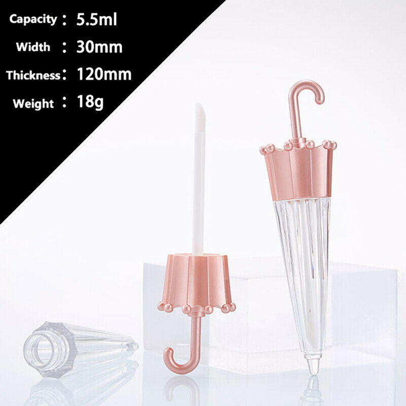 5Pcs 5.5ML Umbrella Lip Gloss Tube DIY Containers Bottle Empty Cosmetic Tuy3 FG