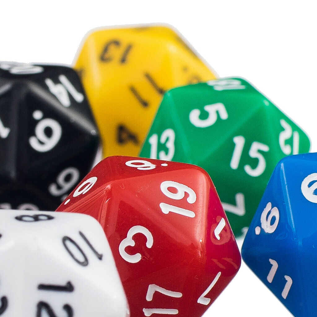 6Pcs 20 Sided Dice D20 for MTG TRPG D&D Roleplaying Casino KTV Game Supplies