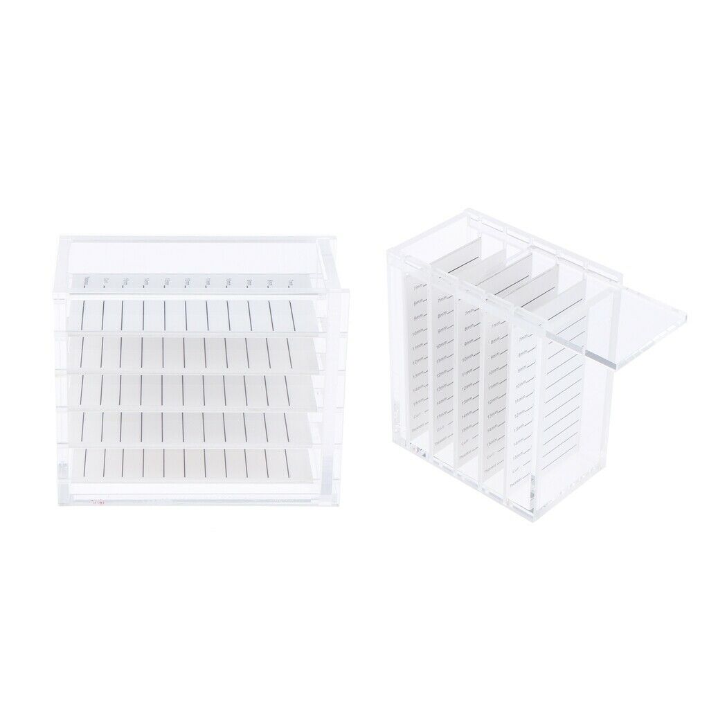 2x 5-Layer Eyelashes Storage Case Organizer Makeup Lash Adhesive Glue Holder