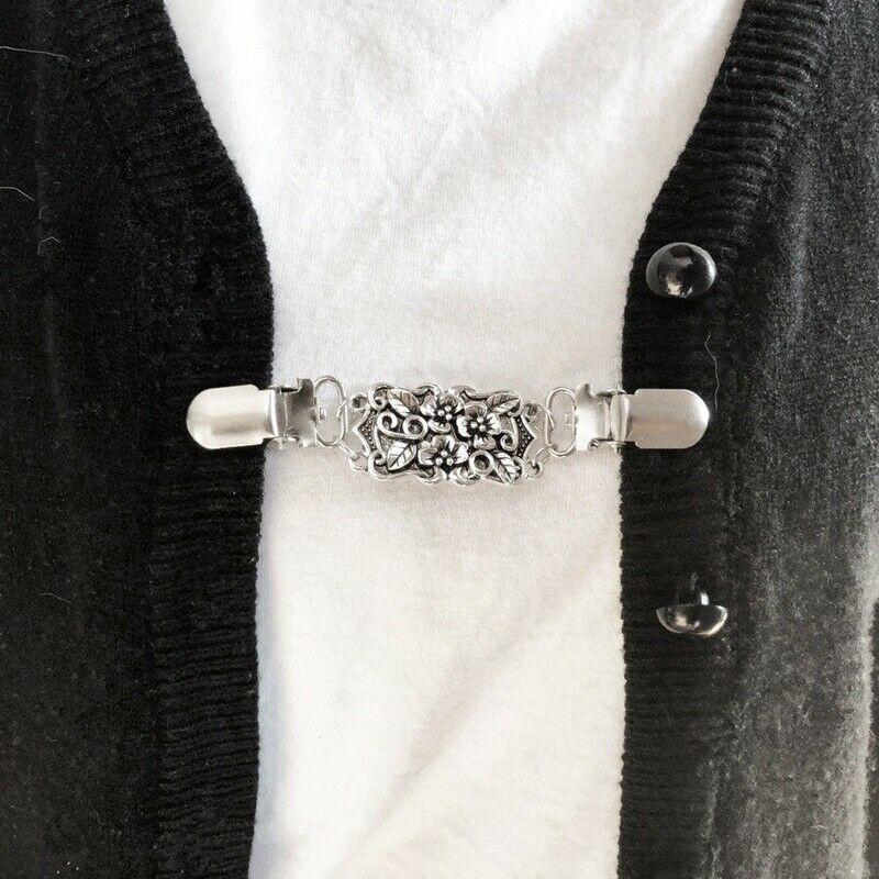 Retro Cardigan Clip Sweater Clip Women Filigree Cinch For Back Of Dresses ShawE6