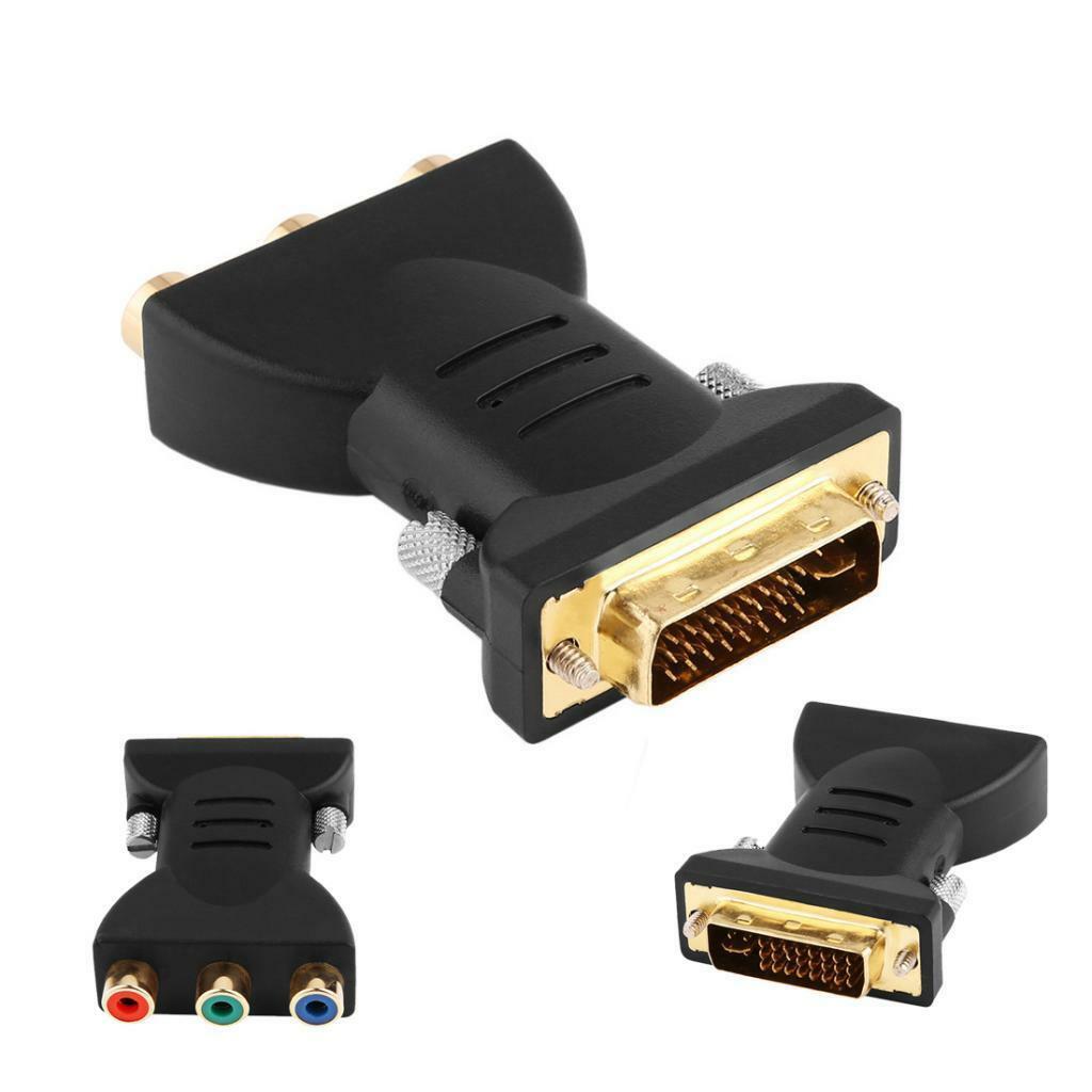DVI-I 24+5 Male To 3 RCA Component Display Adapter For PC HDTV Converter