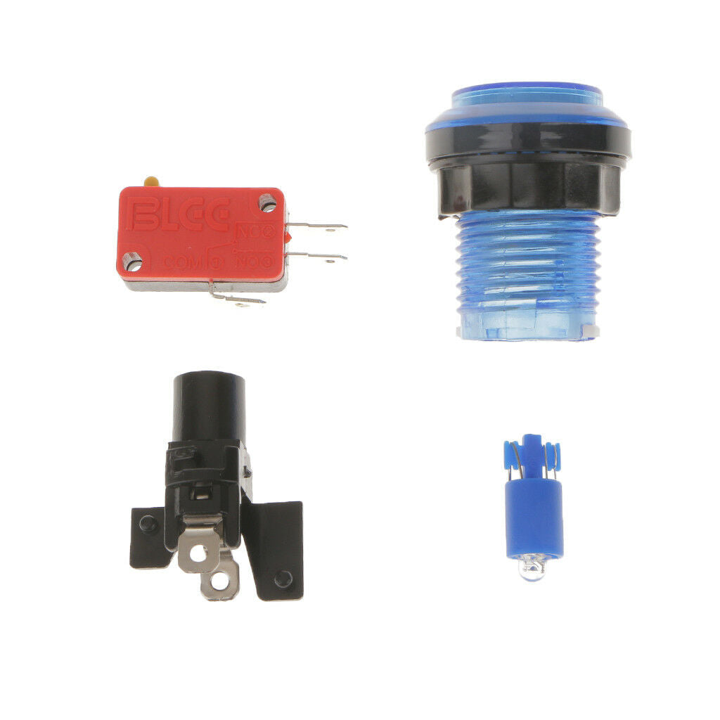 2Pieces Illuminated Arcade Video Game Push Button Switch LED Light Lamp 32mm