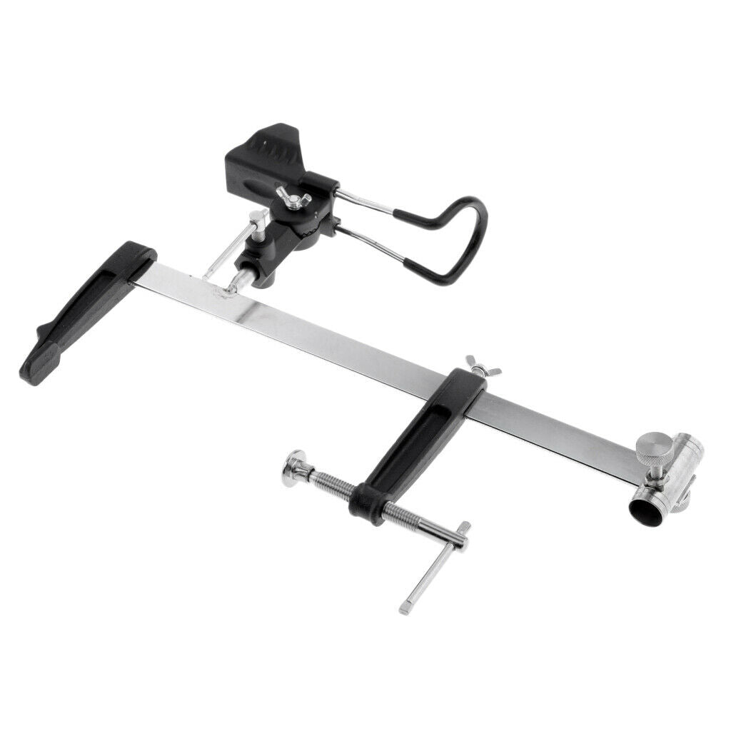 Adjustable Fishing Rod Holder Rest Pole Braet W/ Baits Tray Stand