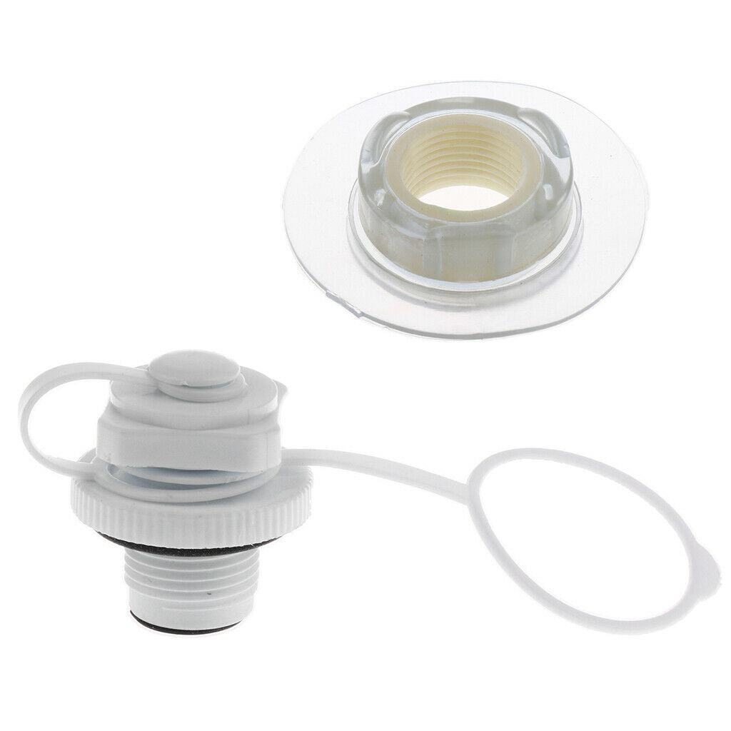White Plastic Kayak Air Valve Adapter & 22mm Air Valve Base Replacement Spare