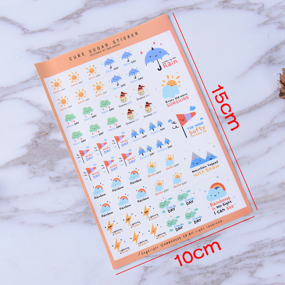 5 Sheets Lovely Paper Stickers For DIY Po Album Scrapbook Calendar Diary .l8