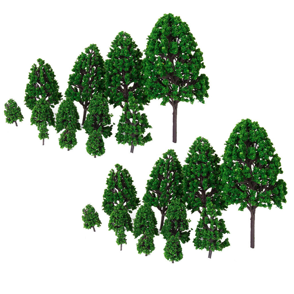 Collectible 24x Mix Sized tree  /50 HO OO for Train Railroad Scenery