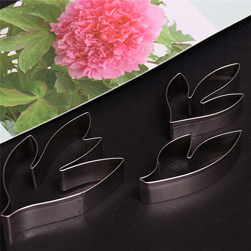 Fondant Cake Decoration Stainless Steel Tools Peony Flower Leaves Cutters.l8