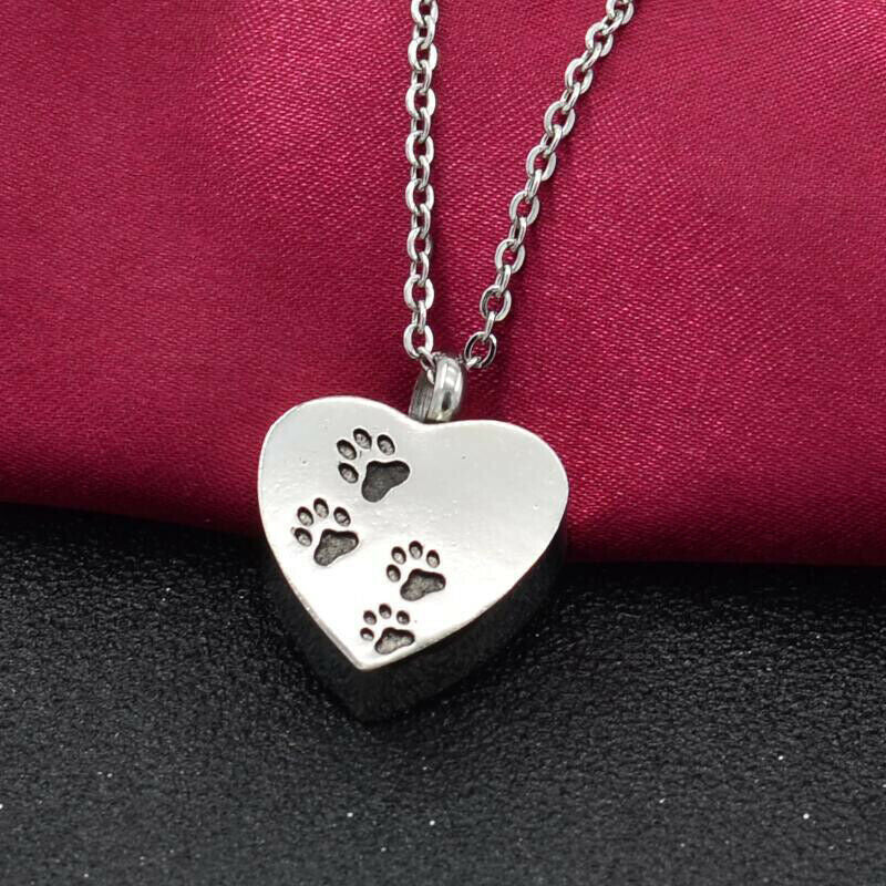 Pet Heart Urn Necklace for Ashes - Cremation Jewelry Keepsake Memorial Pe.l8