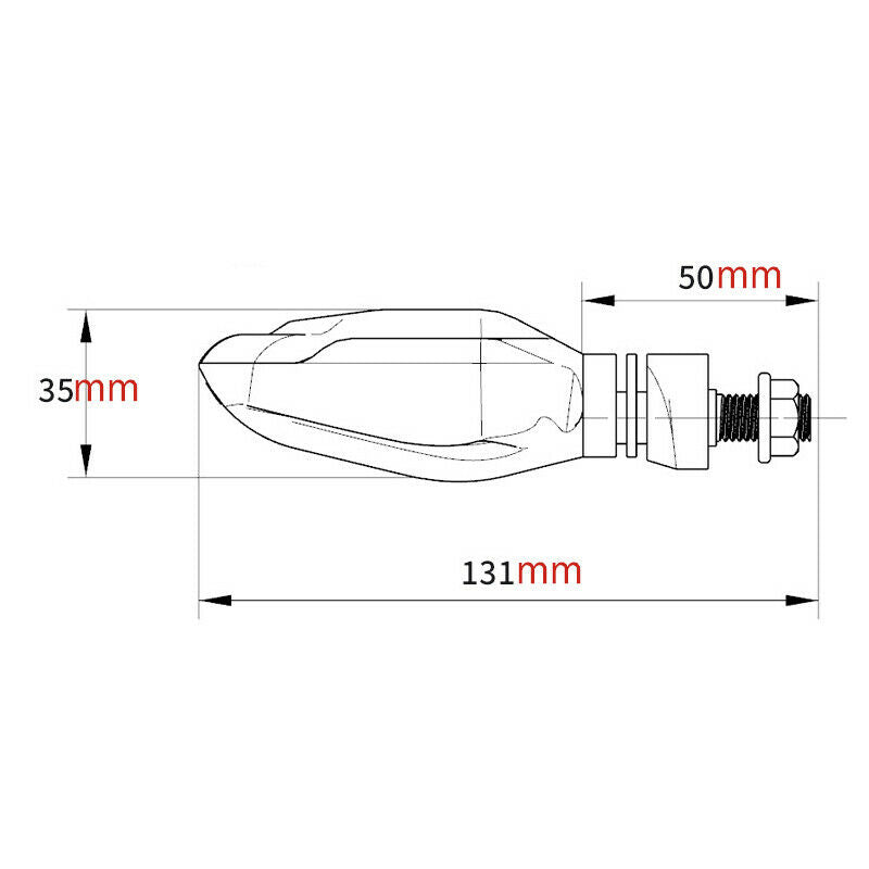 2PCS DC12V 2.5W Motorcycle Turn Signal LED Light Universal Daytime Running Light
