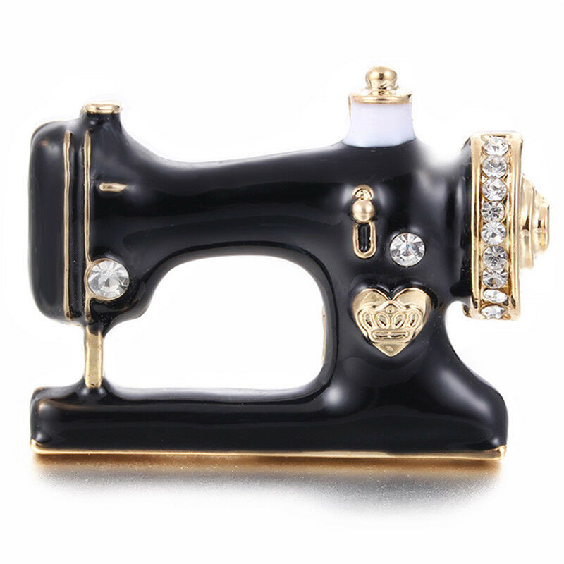 Sewing Machine Brooch Pin Black Enamel Brooch Collar Scarf*Decoration Jewelry Pb