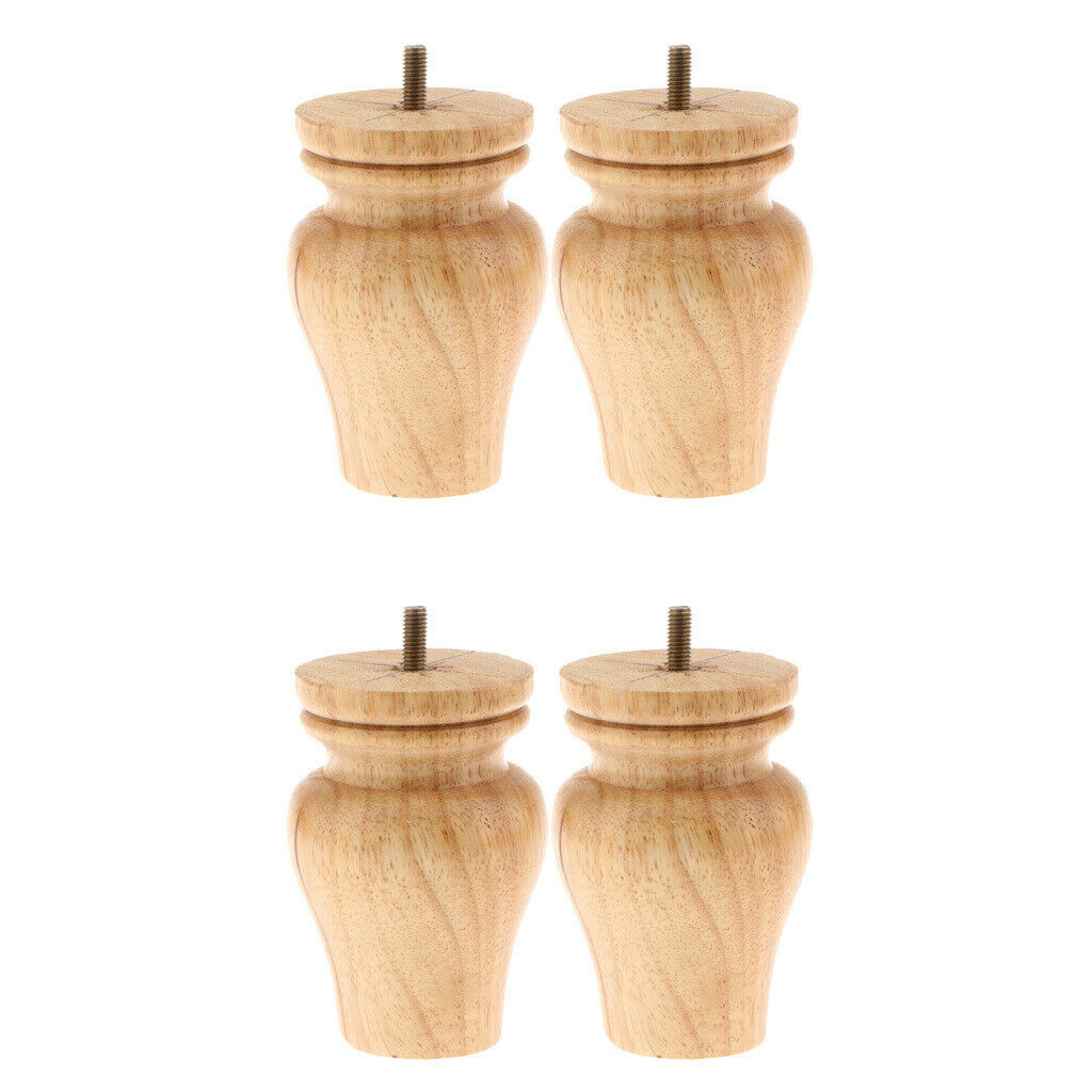 Pack of 4 Solid Wood Sofa Leg Damproof Furniture Replacement Feet Plinth