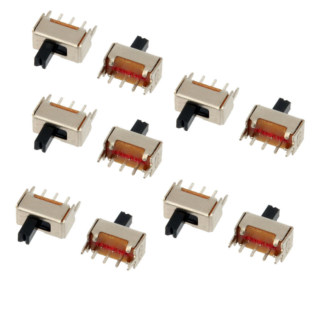 10PCS  -12D07VG4 1P2T 4mm PCB Panel Vertical Slide Power Switch