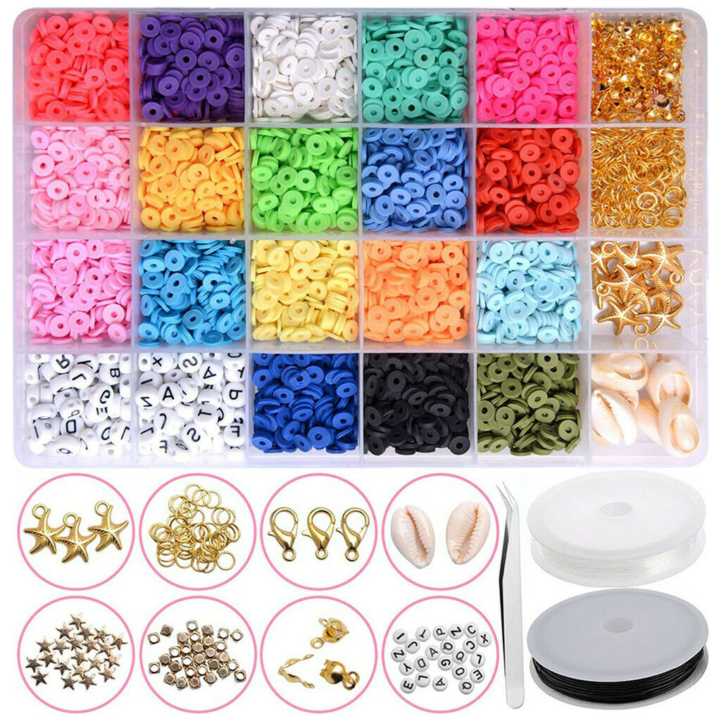 6mm Polymer Clay Beads Charms for DIY Bracelets Jewelry Making Findings