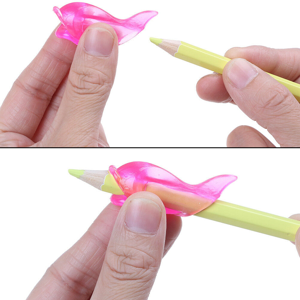 3X dolphin children pencil holder pen writing aid grip posture correction .l8