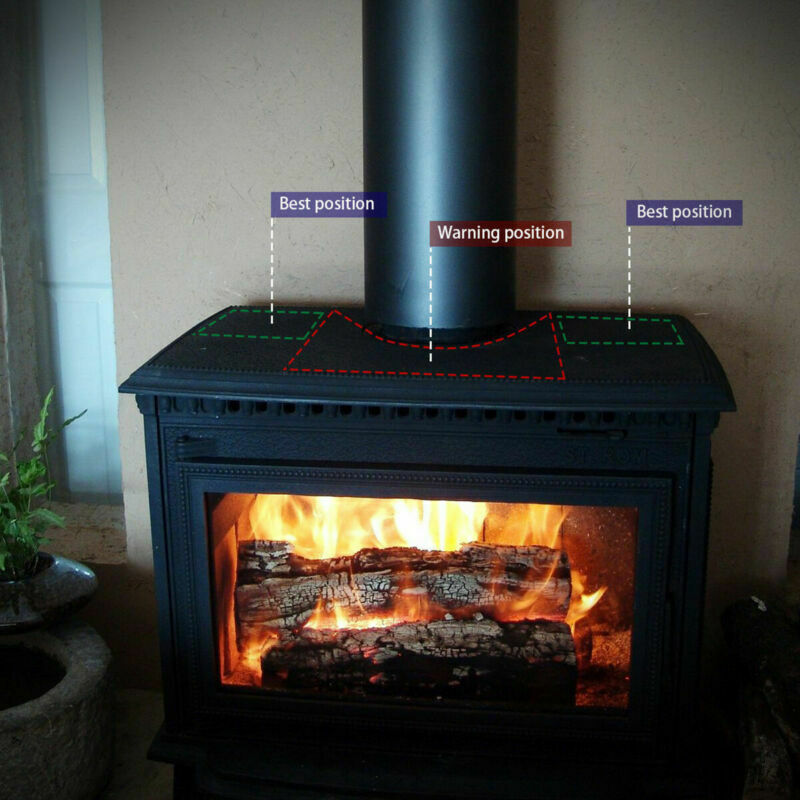 4 Blades For Heat Powered Wood Stove Fan Wood Burner Fireplace Eco Friendly Fan