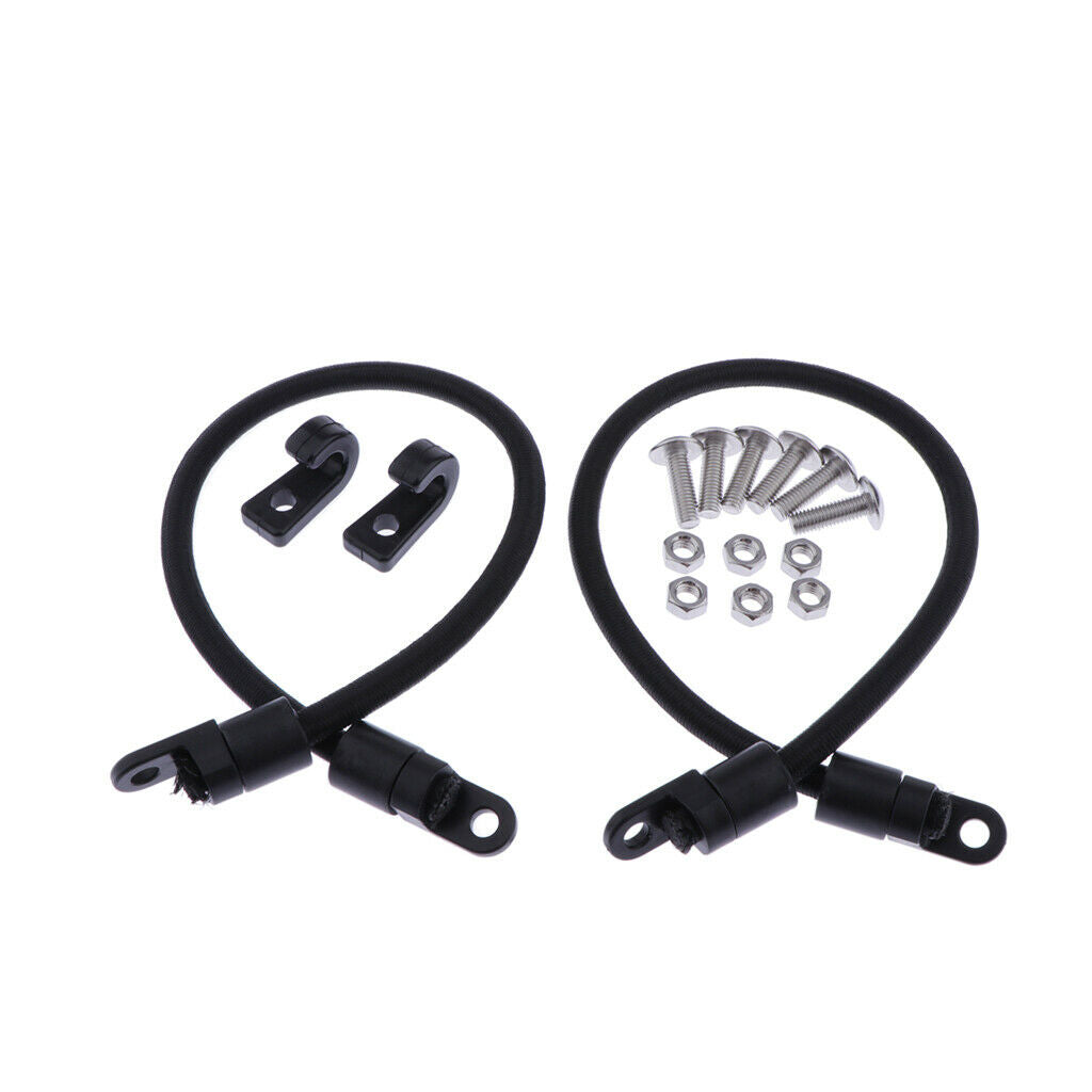 2 Pack Kayak Paddle Holder Leash Shock Bungee with 2 J Hooks Deck Rigging