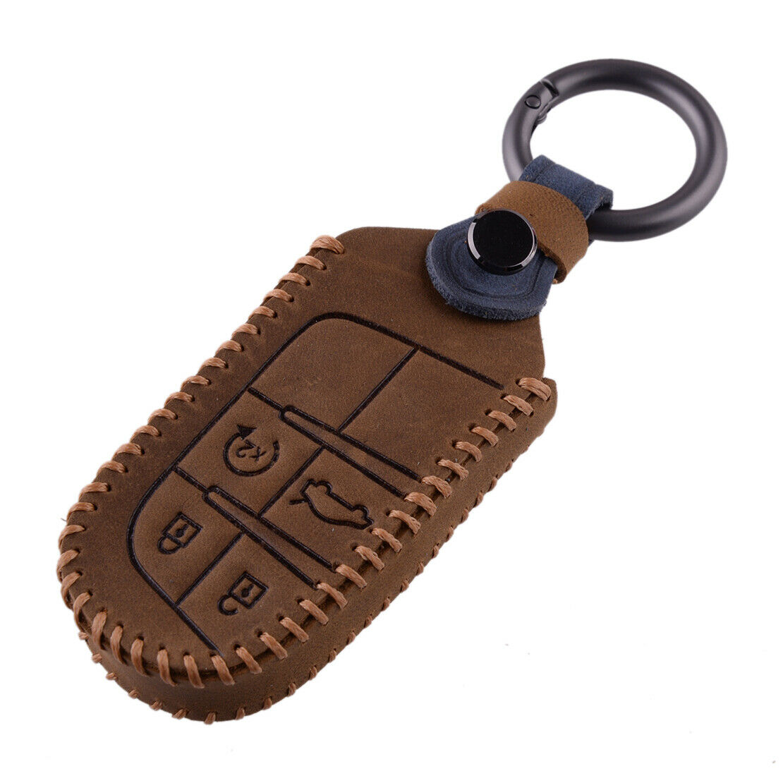 Leather Remote Smart Key Fob Case Cover fit for Dodge Durango Chrysler 300 etc