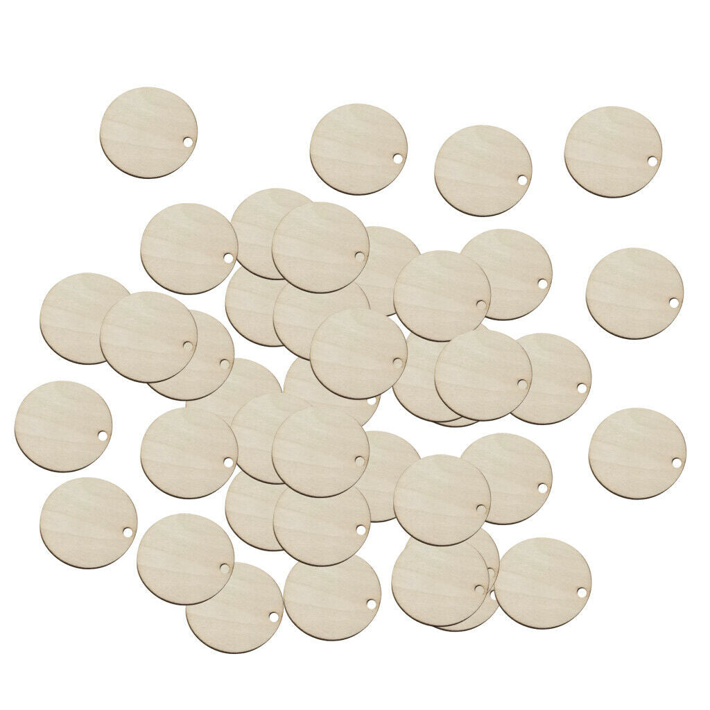 100pcs Round Wooden Pieces Unfinished Wood Shapes DIY Craft Wedding Party