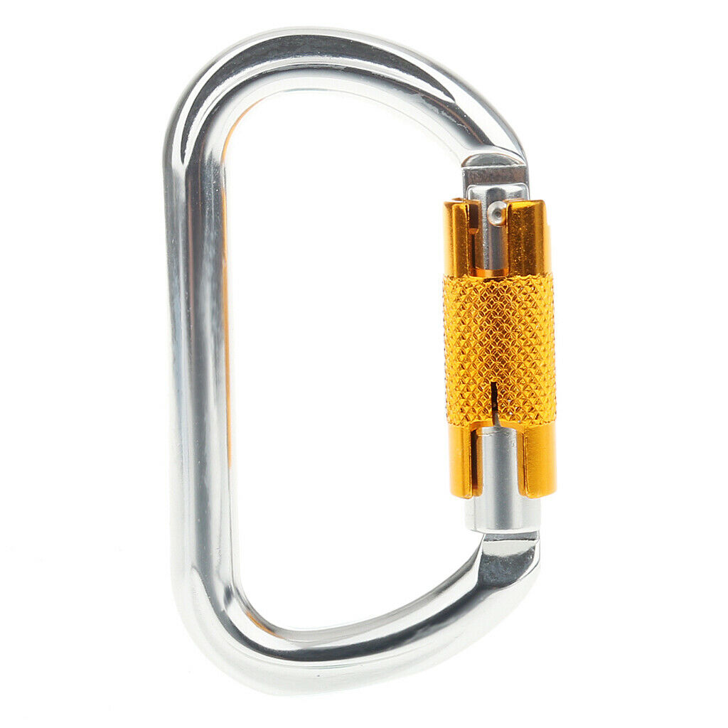 25KN Rock Climbing Tree Carving D Shape Auto Locking Carabiner Equipment
