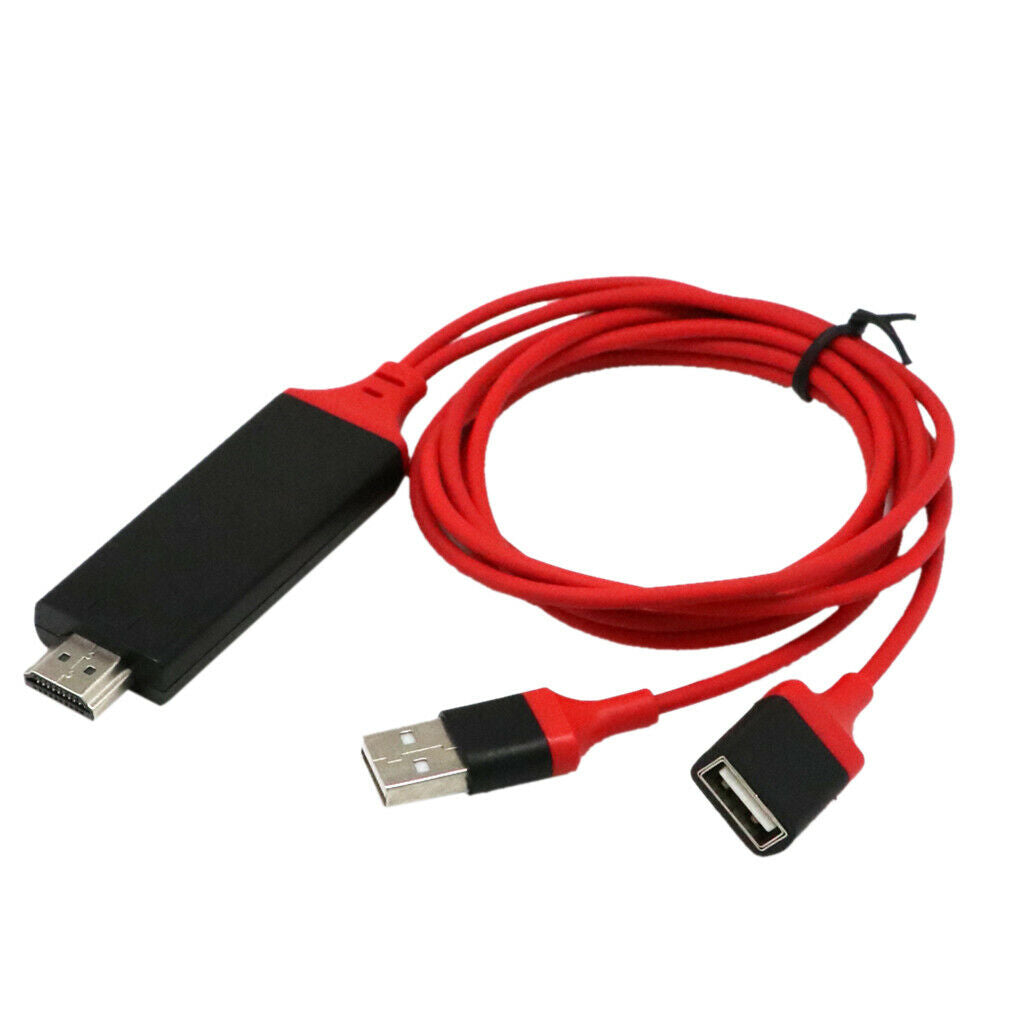 Unviersal 3 In 1 USB To HDMI HD Adapter Cable TV Output Cable 1080p Red