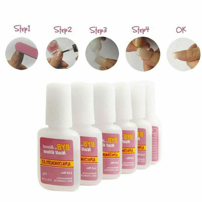 10g Clear Nail Glue With Applicator Brush Strong Adhesive Acrylic False Tips Art