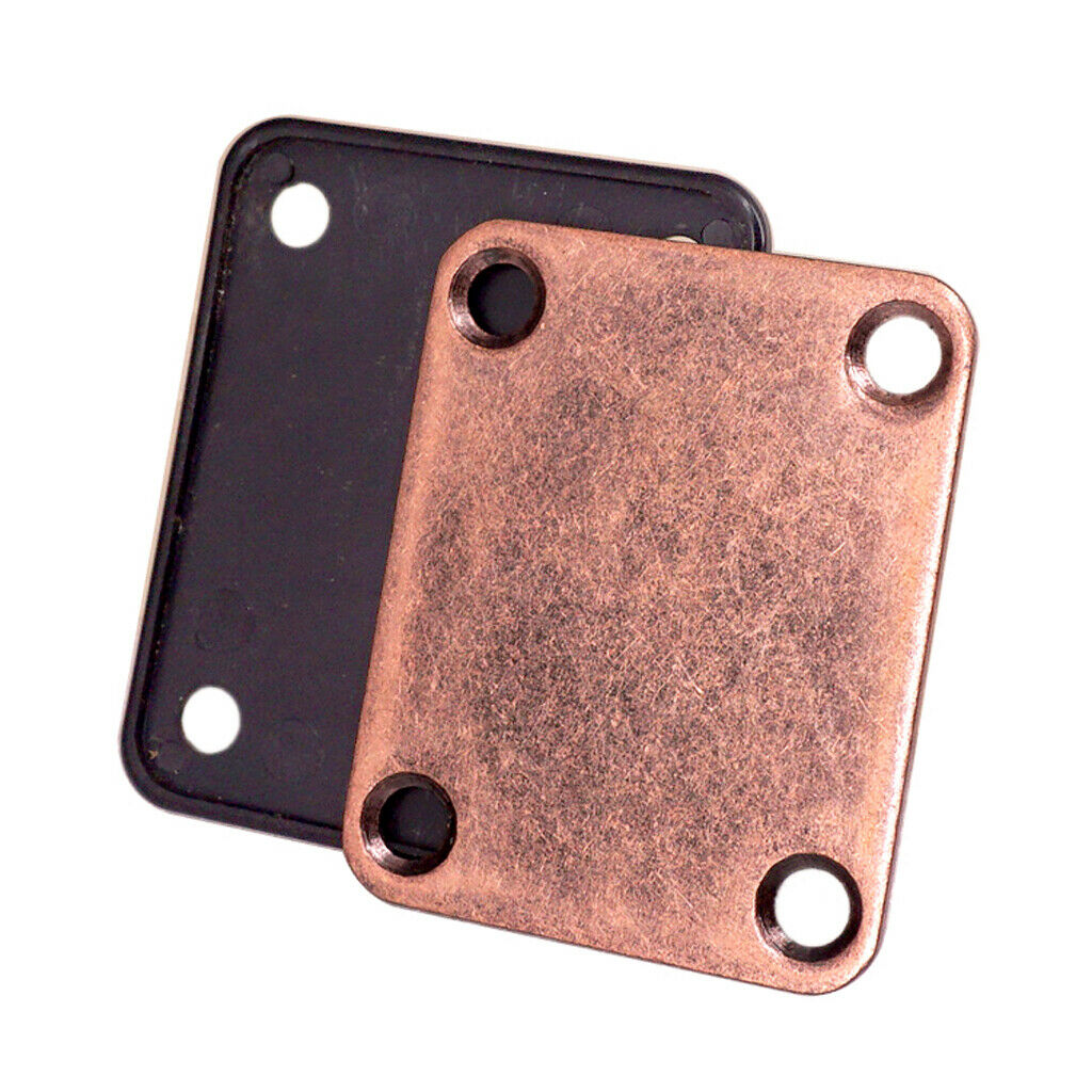 Electric Bass Guitar Neck Plate Neck Joint Plate with Screws - Copper Red