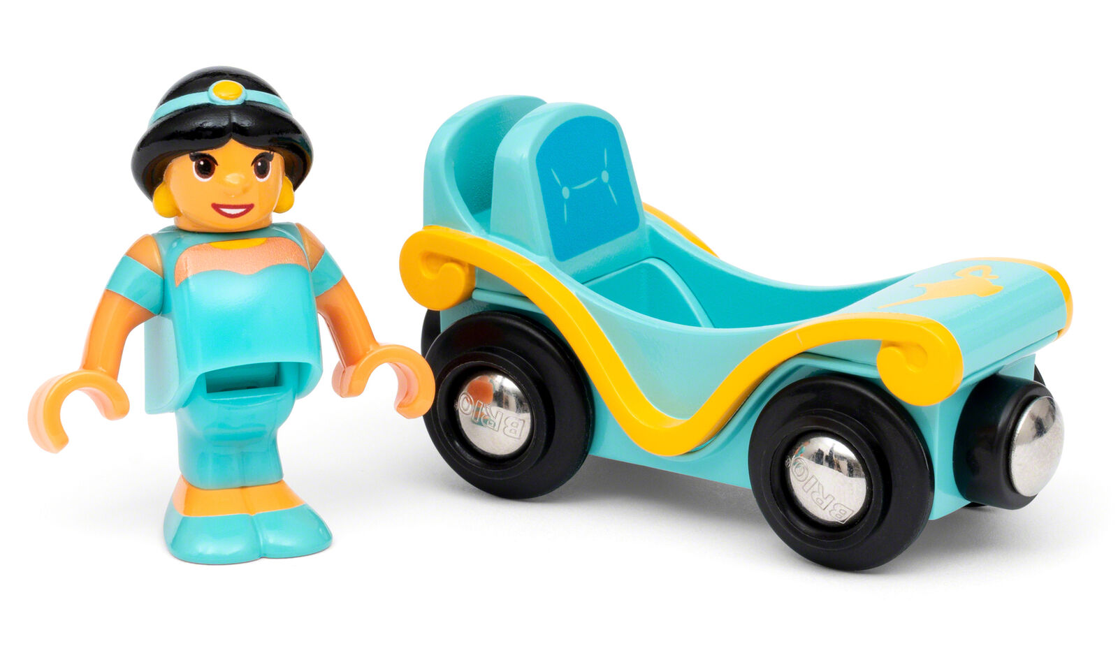 33359 BRIO Disney Princess Jasmine & Carriage Set Wooden Train Track Age 3yrs+