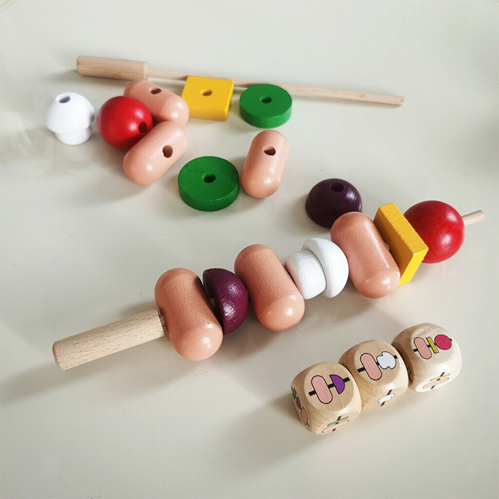 Colorful Building Blocks Toys Sequence Sausage Skewers Memory Training Game