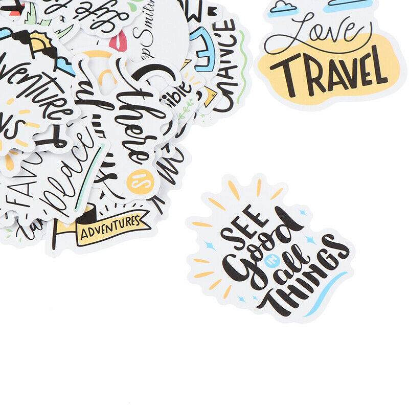 50x Motivational Phrases Quotes Waterproof Stickers For Diy Laptop Skateb.l8